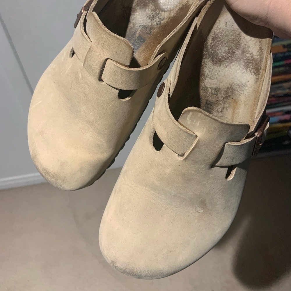 Birkenstock clogs. Worn. Fits size 39 (8 in women).